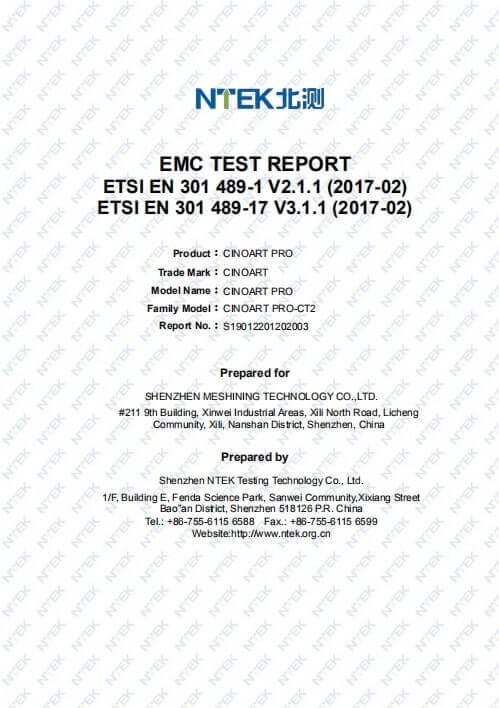 CINOART coffee printer EMC Test report photo